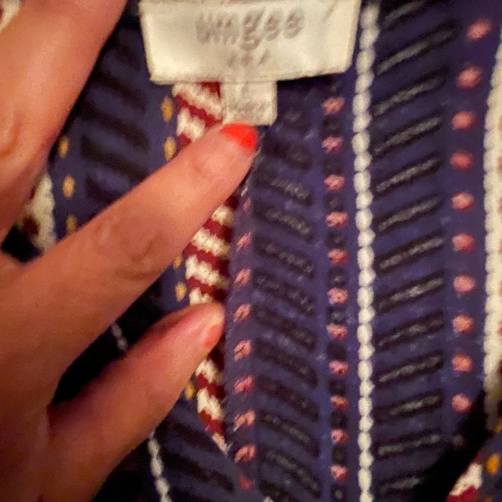 Umgee Westen Bohemian Navy Multi Patterns Lace Up… - image 3